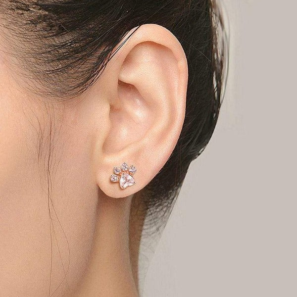 Cat Paws Rose Gold Earrings