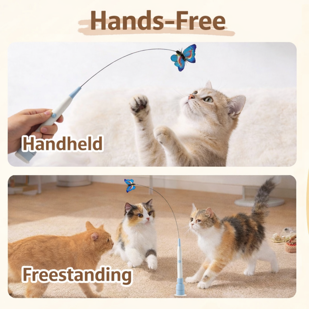 Auto-rotating butterfly lazy cat teaser, electric cat toy