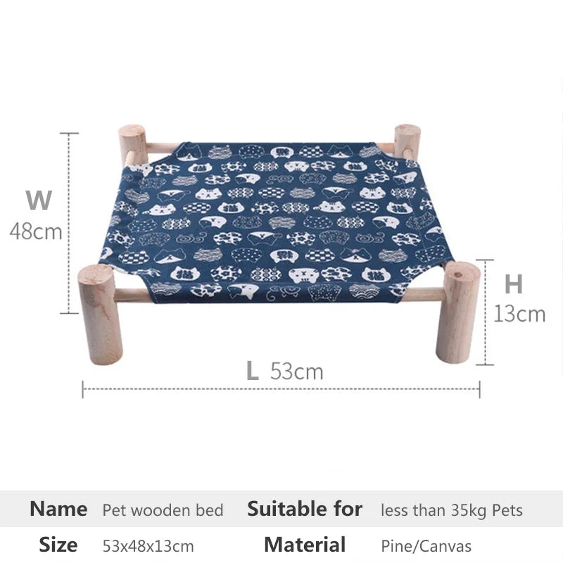 Wooden Cat Camp Bed for summer - Cute Pet Story