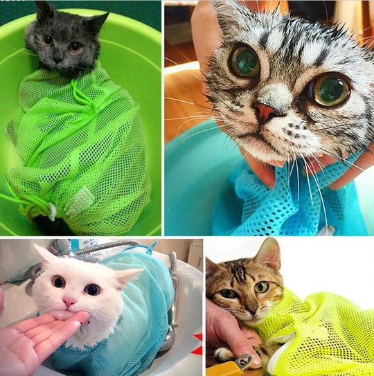 Cat Multifunctional Washing Shower, Pet Nail Trimming Bag