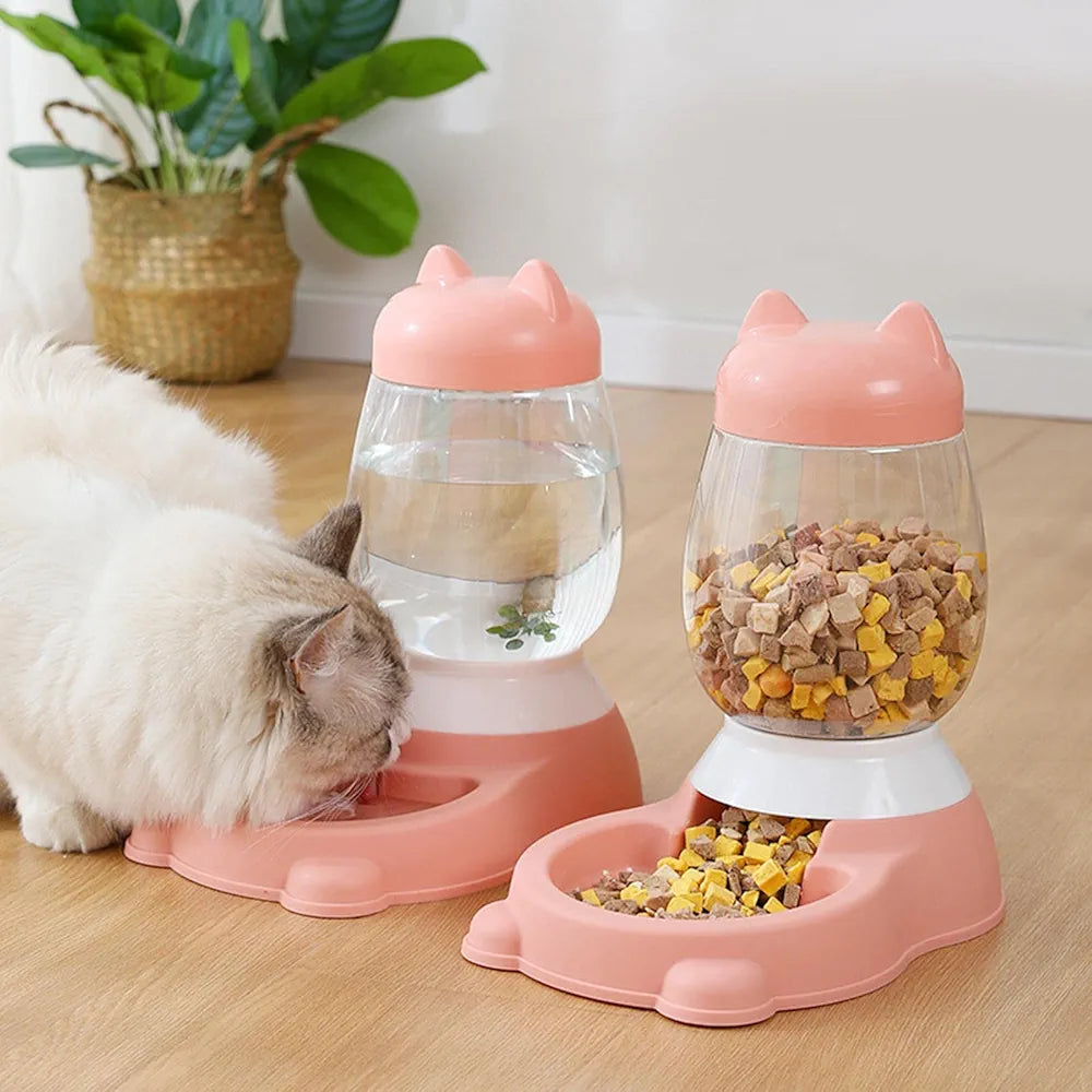 Automatic Dog Cat Feeder Pet Dry Food Dispenser Feeding Kitty Rabbit