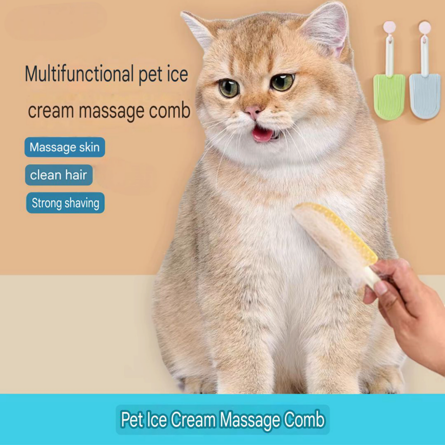 Multifunctional Cat ice cream massage comb