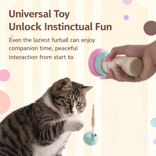 Electric Cat Teaser Gun – One-Button Launch, Retractable Interactive Cat Toy for Exercise & Play