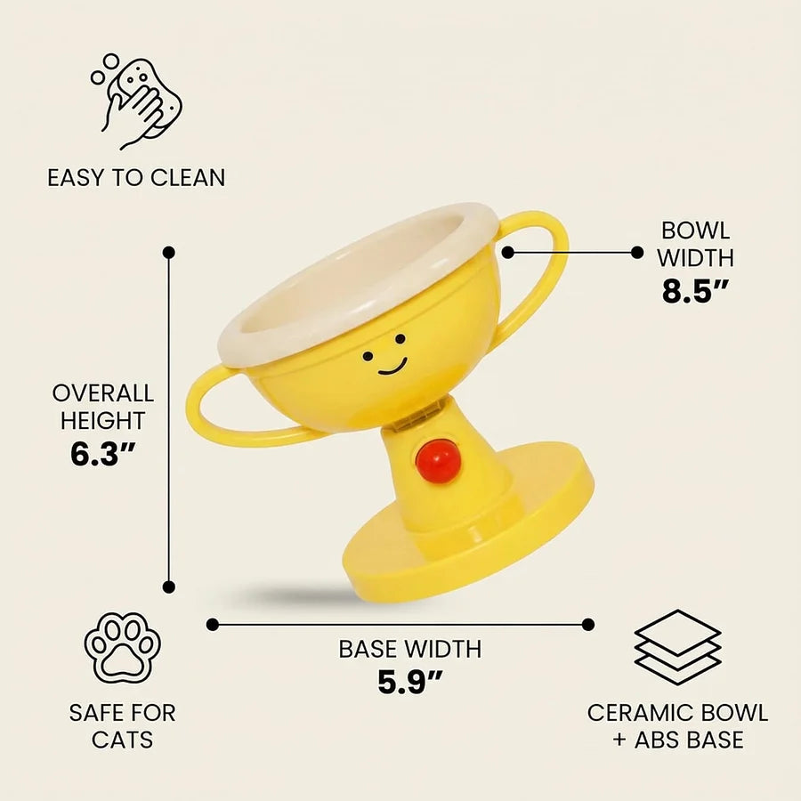 Adjustable Elevated Cat Bowl & Small Pet Feeder