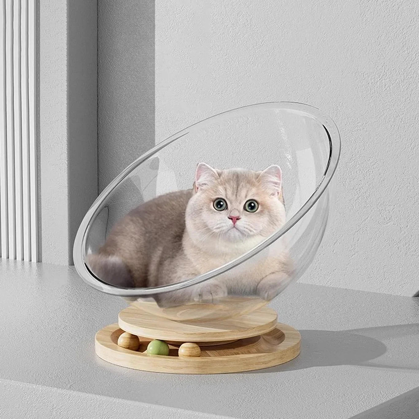 Space Capsule Cat Bed Transparnt Cat House