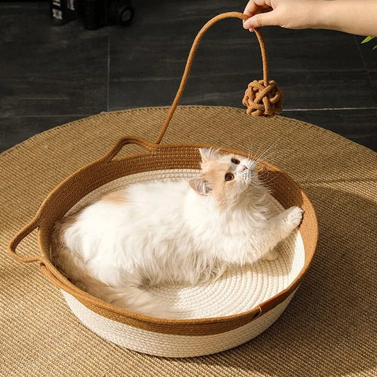 Handwoven Cotton Rope Cat Bed