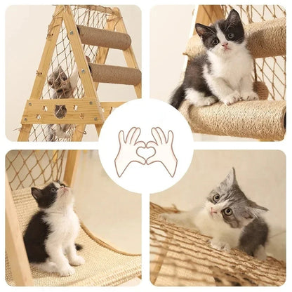 New Large Size Pet Climbing Net Cat Climbing Frame Wooden Cat Nest