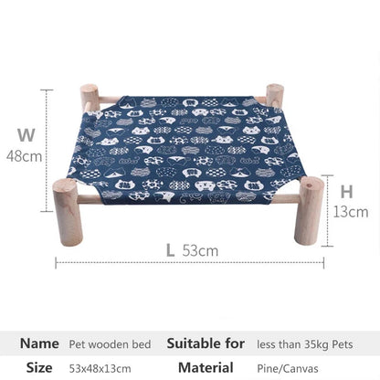 Wooden dog Camp Bed for summer