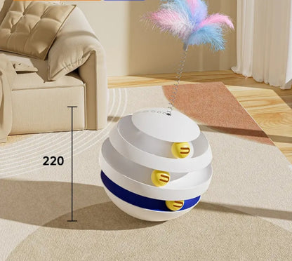 Naughty Cat Spinning Toy — Automatic Teaser, Scratch-Resistant, Bite-Resistant, a Must-Have for Pet Entertainment.