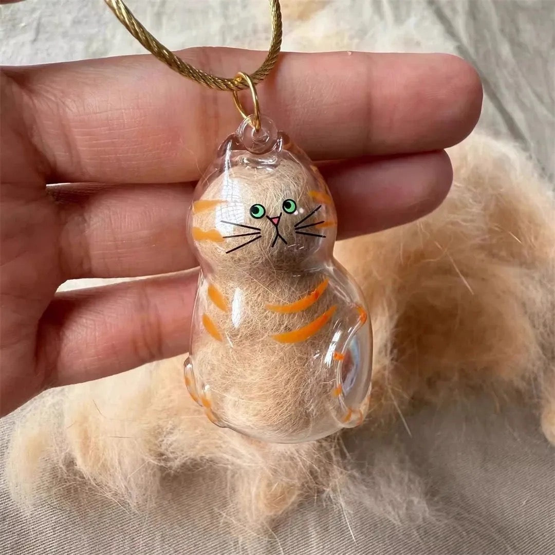 Cat Hair Keepsake Capsule Pendant Keychain
