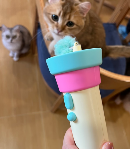 Electric Cat Teaser Gun – One-Button Launch, Retractable Interactive Cat Toy for Exercise & Play