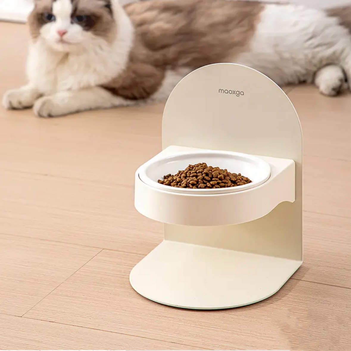 Adjustable ceramic bowl for cat