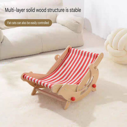 Cat Recliner Chair Solid Wood Multiple Adjustment Levels