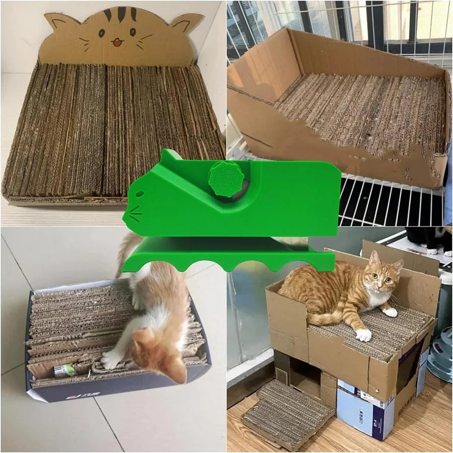 Cardboard Strip Cutter for Cat Scratchers - Safe Shredding Tool to Make DIY Scratching Pads | Recycled Cardboard Craft Tool