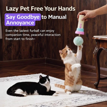 Electric Cat Teaser Gun – One-Button Launch, Retractable Interactive Cat Toy for Exercise & Play