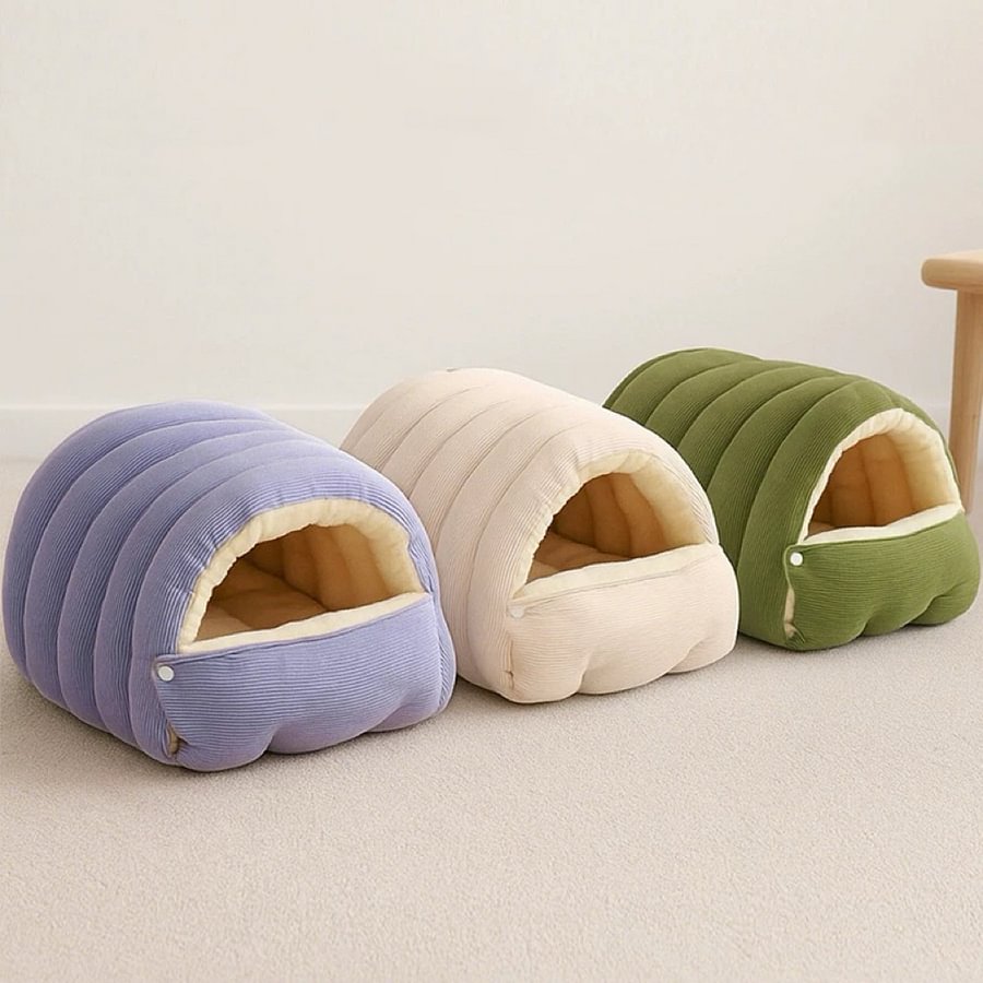 Cat Bed & Small Dog Bed with Cover Cave